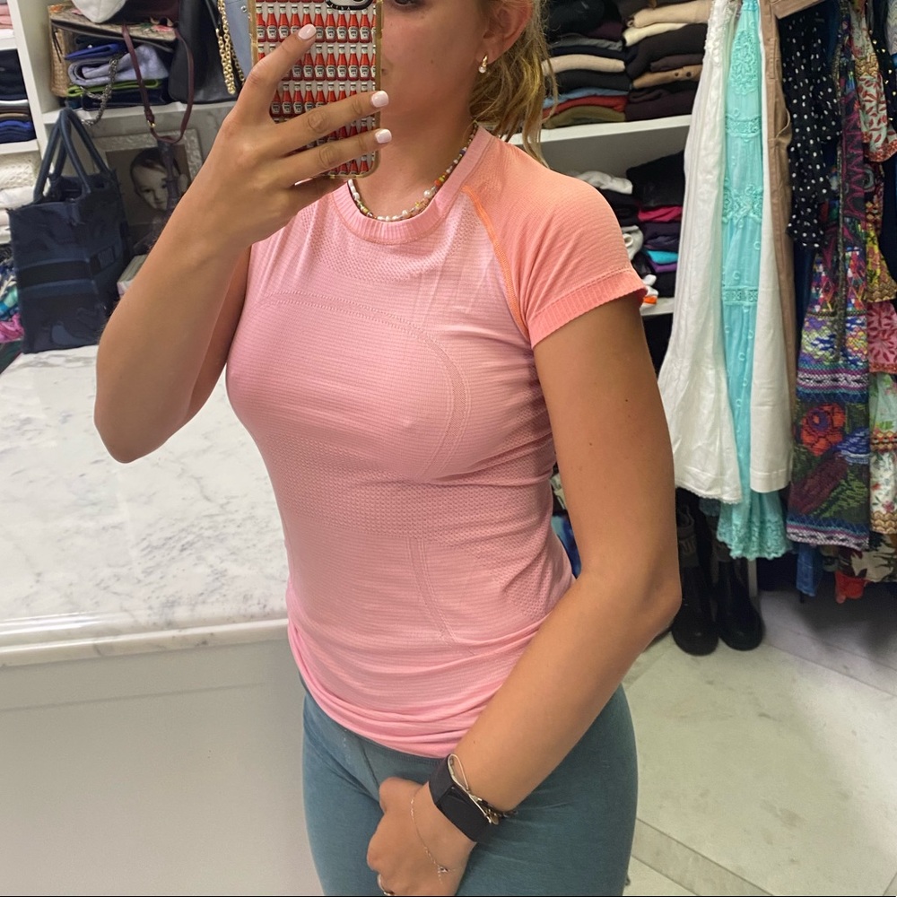 Lululemon hot pink workout shirt